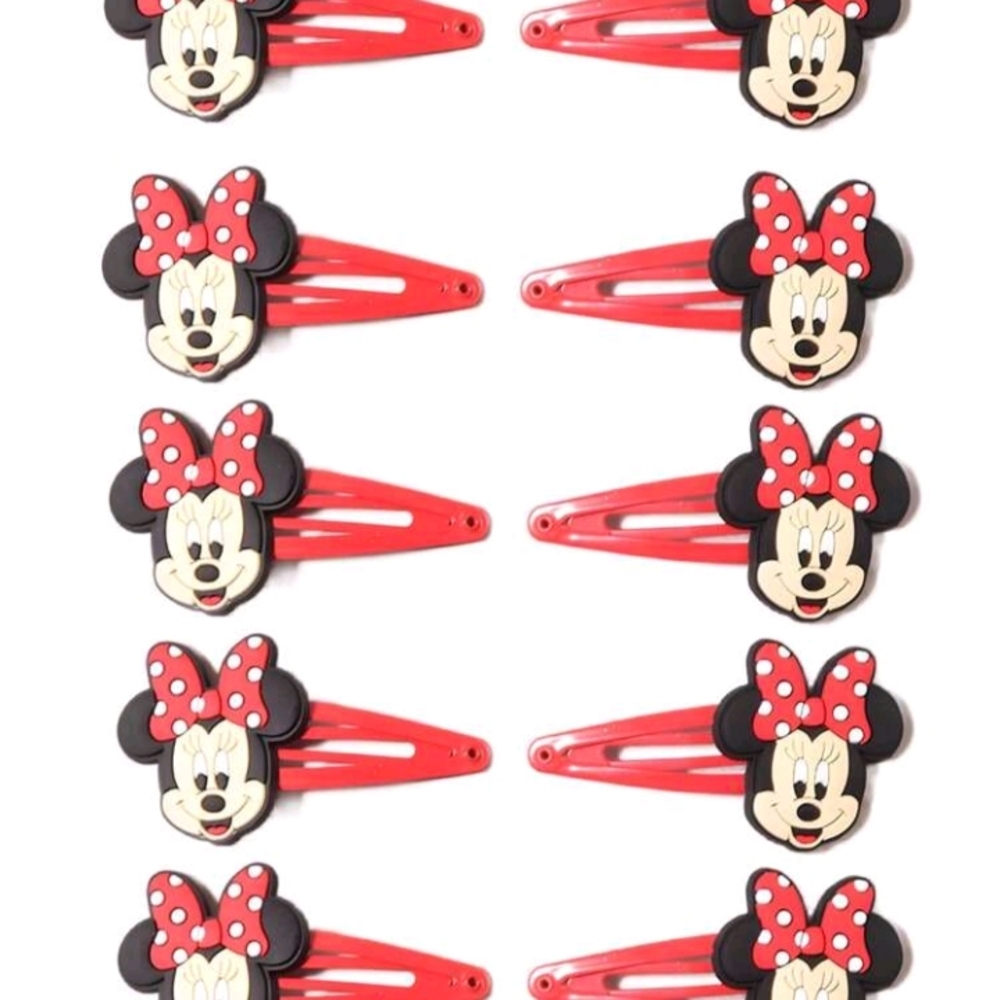 Minnie Mouse Red Hair Clips Set